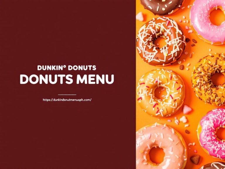 Dunkin Donuts Donuts Menu