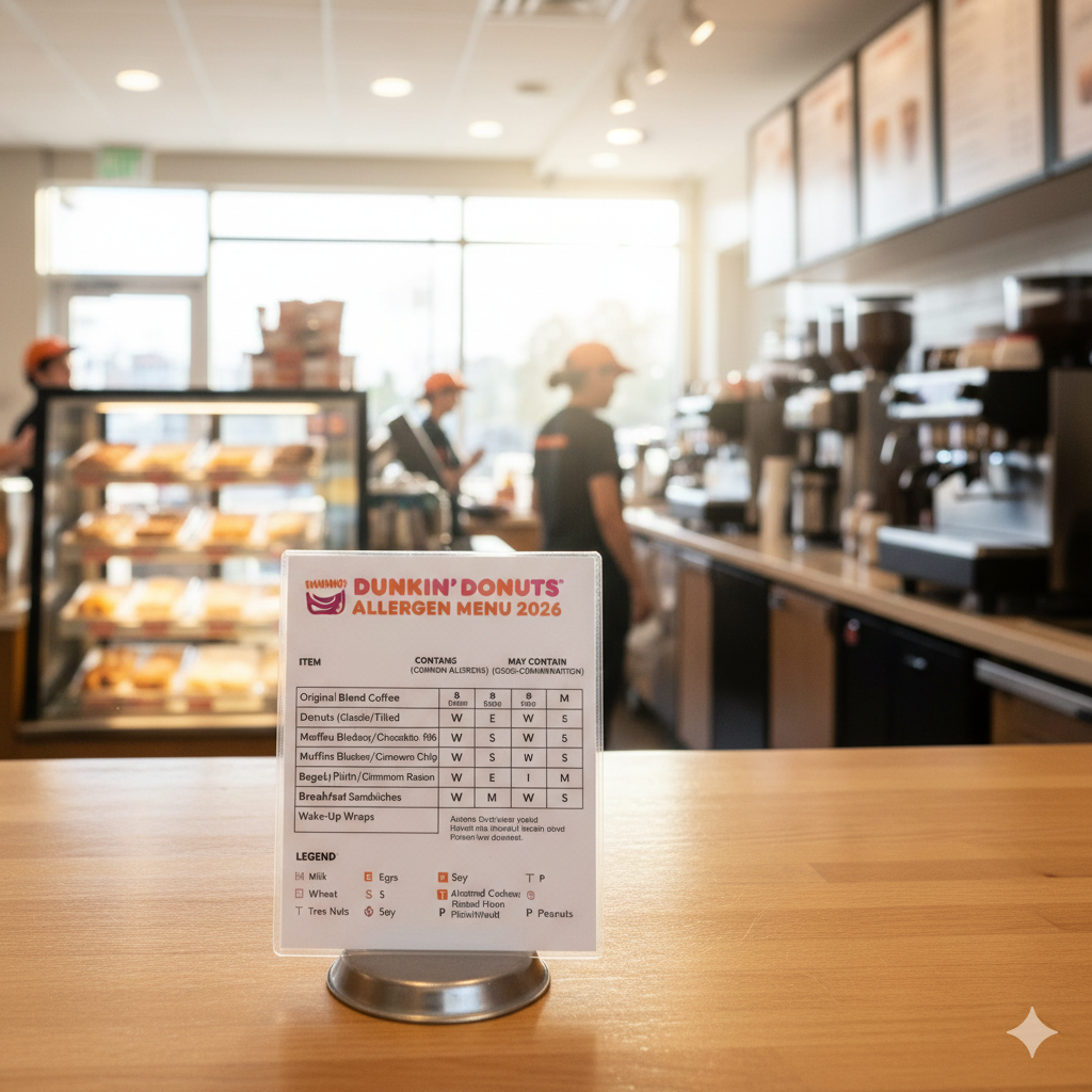 Dunkin Donuts Allergen Menu 2025